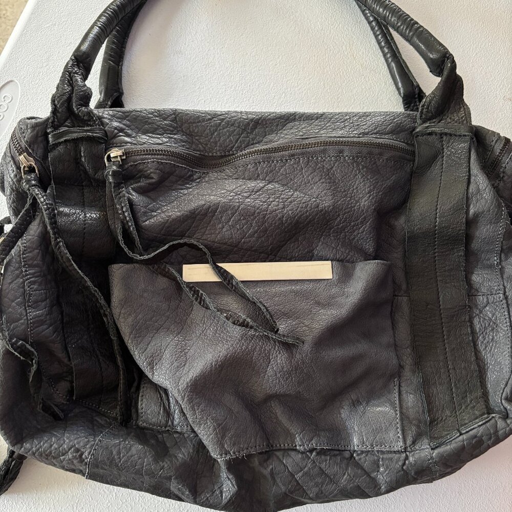 Free People Leather Handbag Double Zipper Adjustable Strap